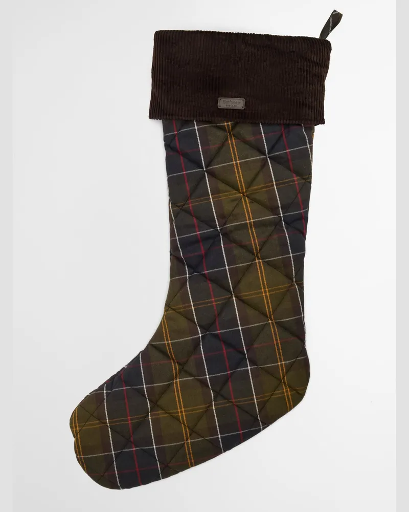 Barbour Weihnachtsstrumpf mit Tartanmuster in Grün