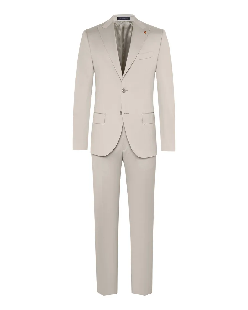 Sartoria Latorre Einreiher-Anzug aus Schurwolle mit steigendem Revers in Beige