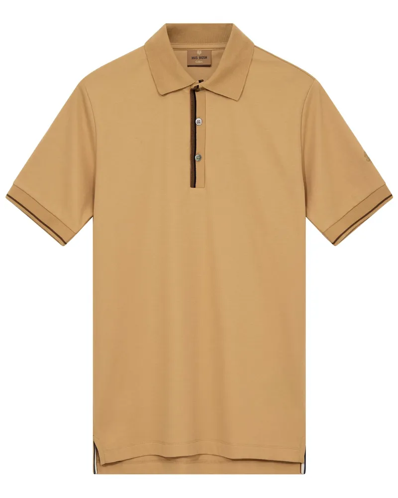 Mos Mosh Piqué-Poloshirt mit Kontrast-Knopfleiste in Messing