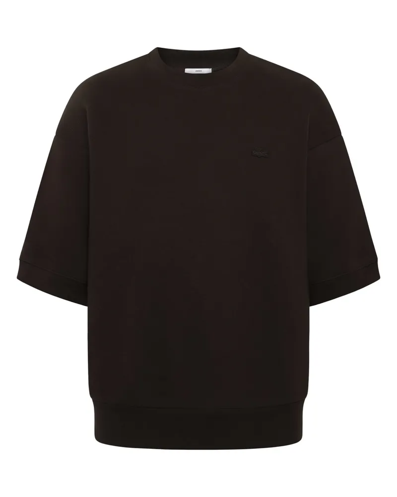 Lacoste Sweatshirt mit kurzen Ärmeln, Relaxed Fit in Braun