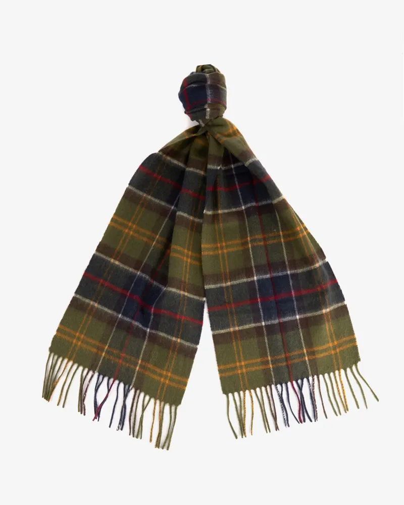 Barbour Schal aus Merinowolle und Kaschmir mit Glencheck-Muster in Grün