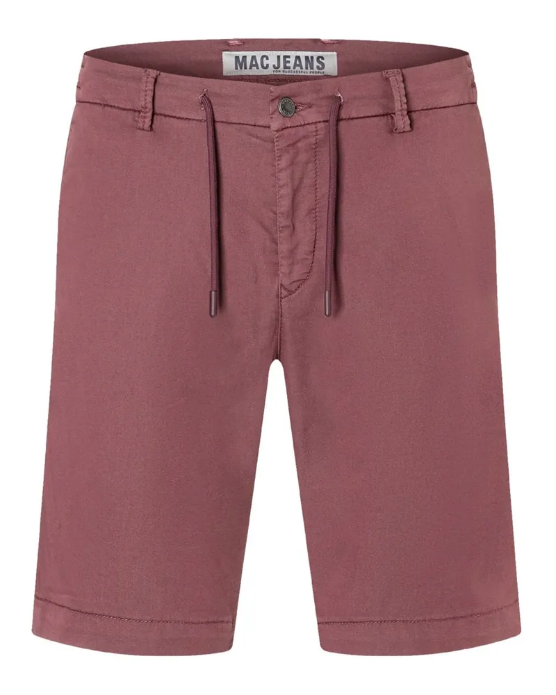 MAC Jeans Stretch-Shorts mit Dehnbund und Tunnelzug in Rot