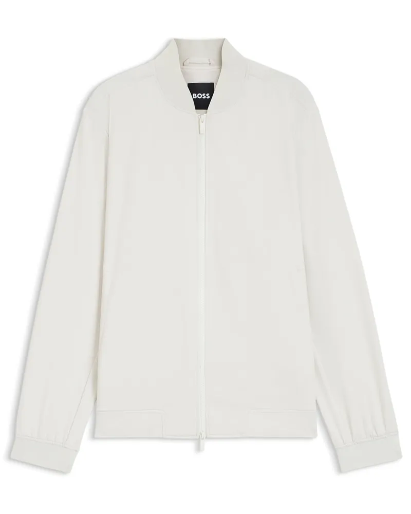 HUGO BOSS Stretch-Blouson Performance mit integrierter Packtasche, Slim Fit in Offwhite