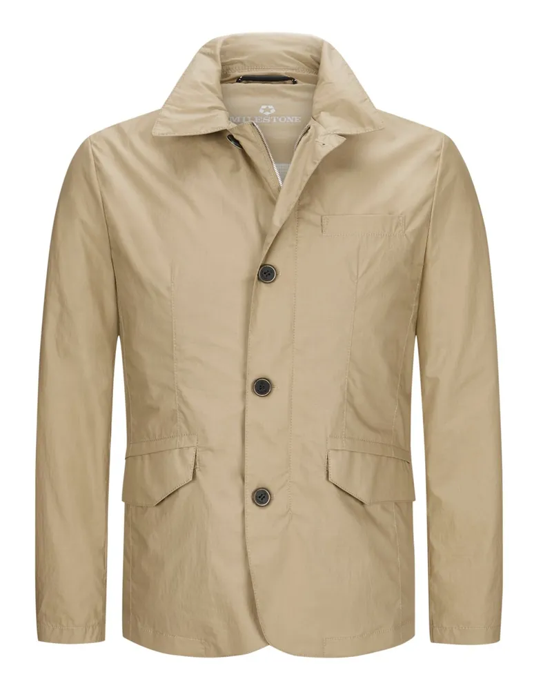 Milestone Leichte Jacke in Sakko-Optik mit verstaubarer Kapuze Beige