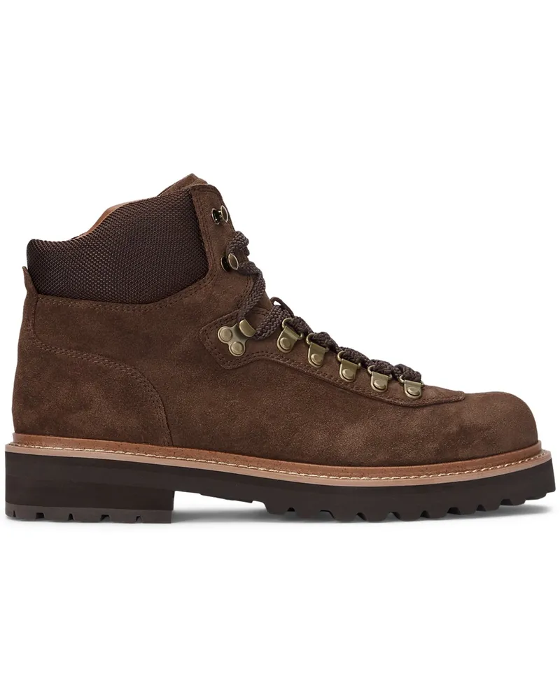 Ralph Lauren Robuste Boots Alpine aus Wildleder mit Metallschnürösen in Braun
