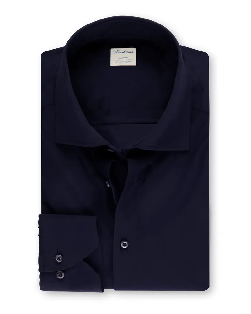 Stenströms Jerseyhemd mit Stretchanteil, Slimline in Marine