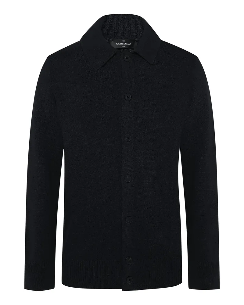 Gran Sasso Softes Overshirt aus Baumwolle mit Kaschmiranteil in Marine