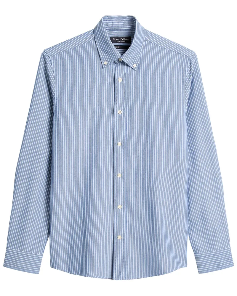 Marc O'Polo Oxfordhemd aus Bio-Baumwolle mit Streifen, Regular Fit in Hellblau