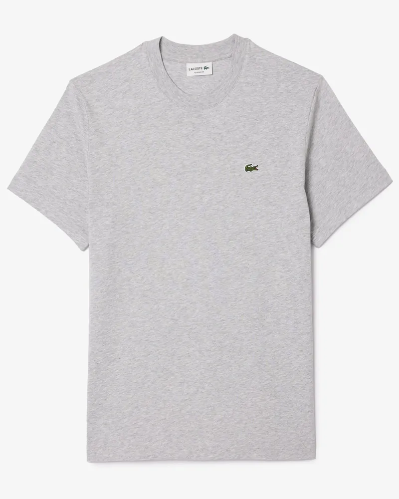 Lacoste T-Shirt aus Baumwolle mit Logo-Aufnäher, Classic Fit in Hellgrau