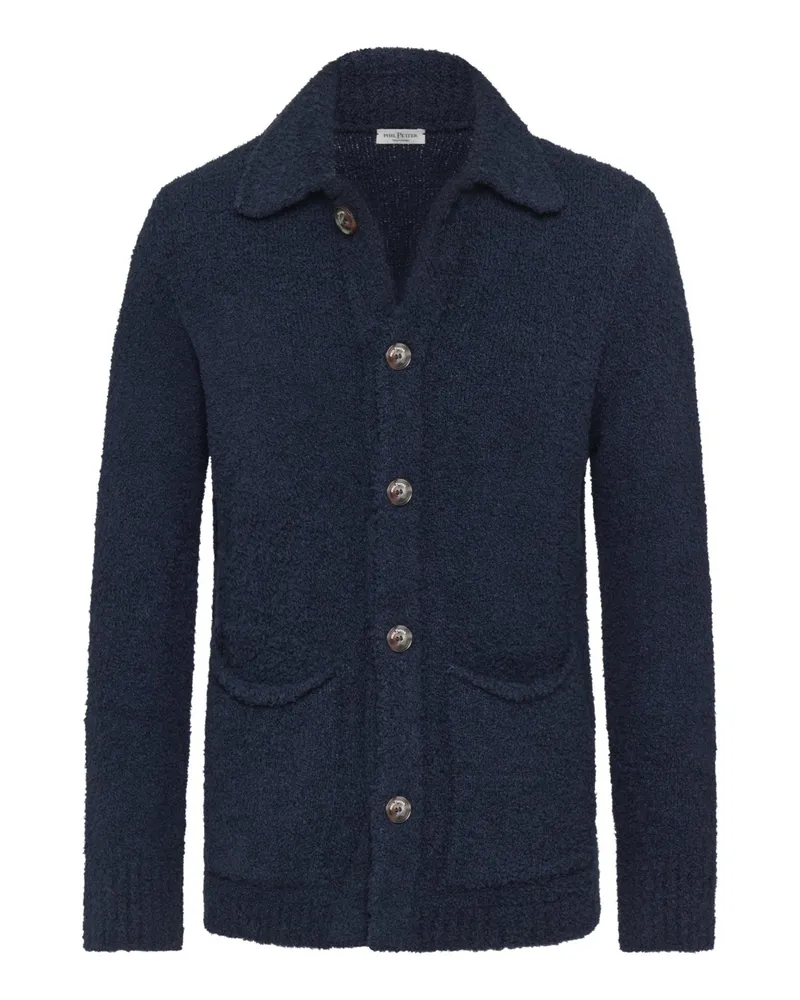 Phil Petter Strick-Overshirt mit Umlegekragen in Marine