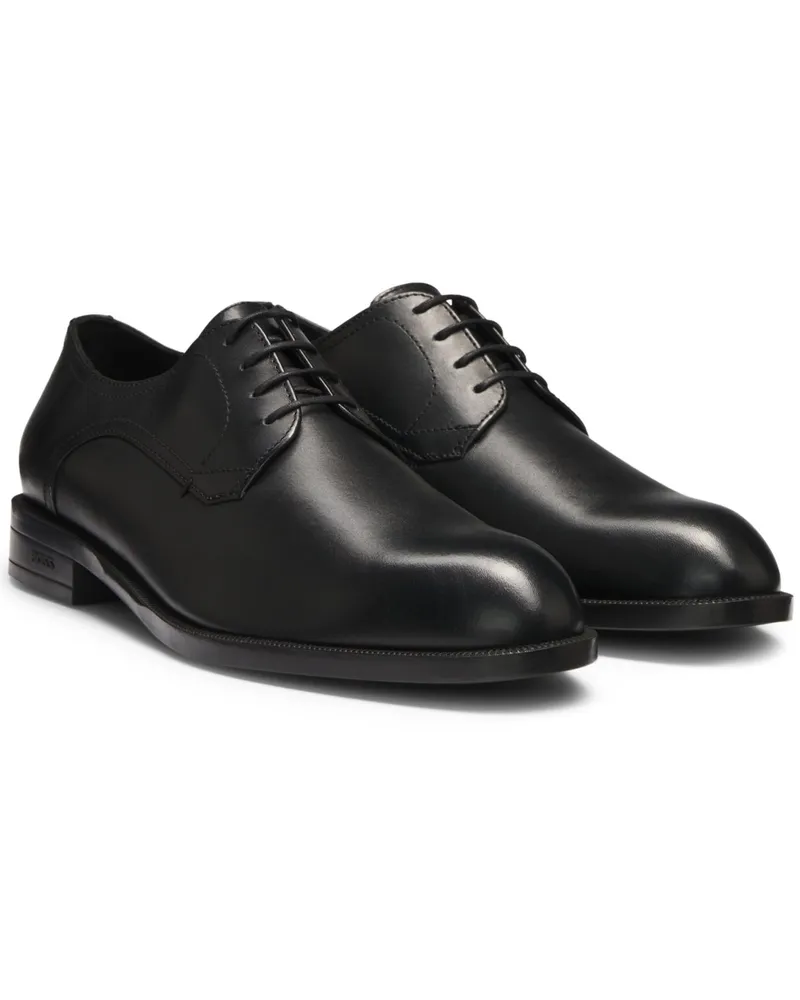 HUGO BOSS Schnürer in Derby-Form mit Signature-Details in Schwarz