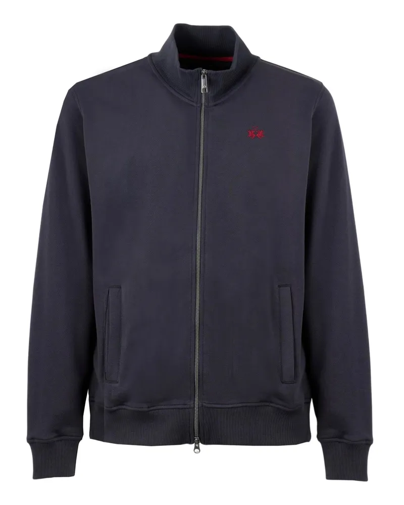 La Martina Sweatjacke mit Zip und Eingrifftaschen, Regular in Graublau