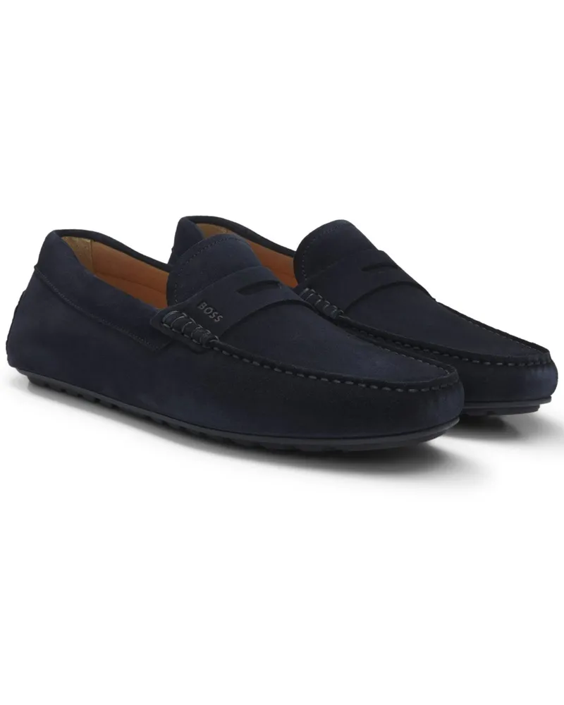 HUGO BOSS Mokassins Noel aus Veloursleder in Marine