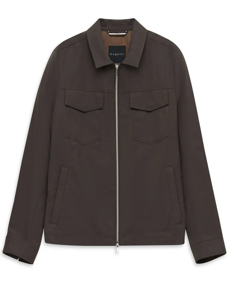 Bugatti Leichte Hemdjacke aus Lyocell und Baumwolle, Regular Fit in Braun