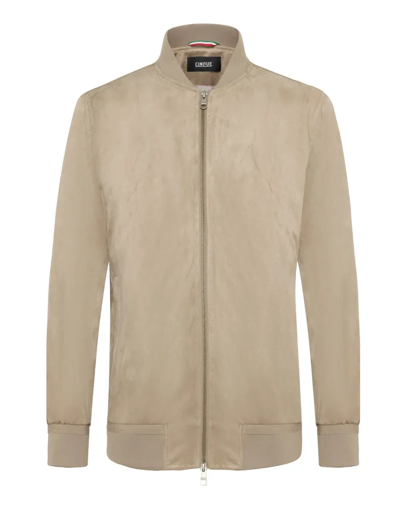 cinque Leder-Blouson Cirapid aus Velours-Microfaser in Beige