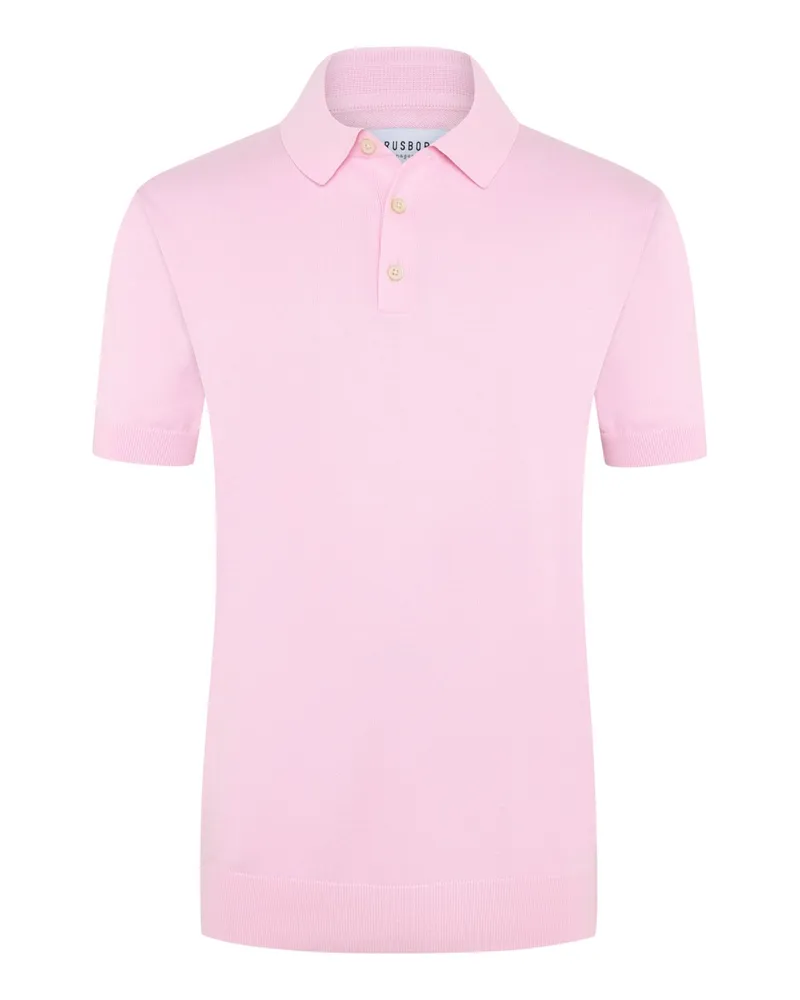 Tom Rusborg Leichtes Poloshirt mit gerippten Bündchen in Rosenrot