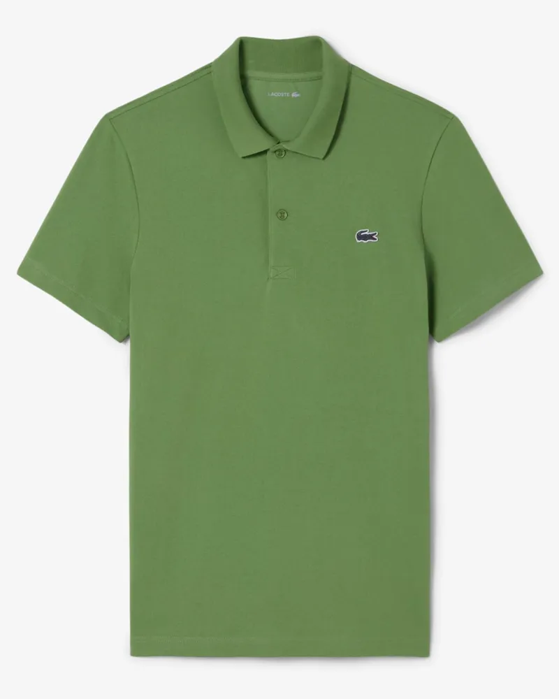 Lacoste Stretch-Poloshirt Waffelpiqué DH5522 mit Krokodil-Stickerei, Regular Fit in Grün
