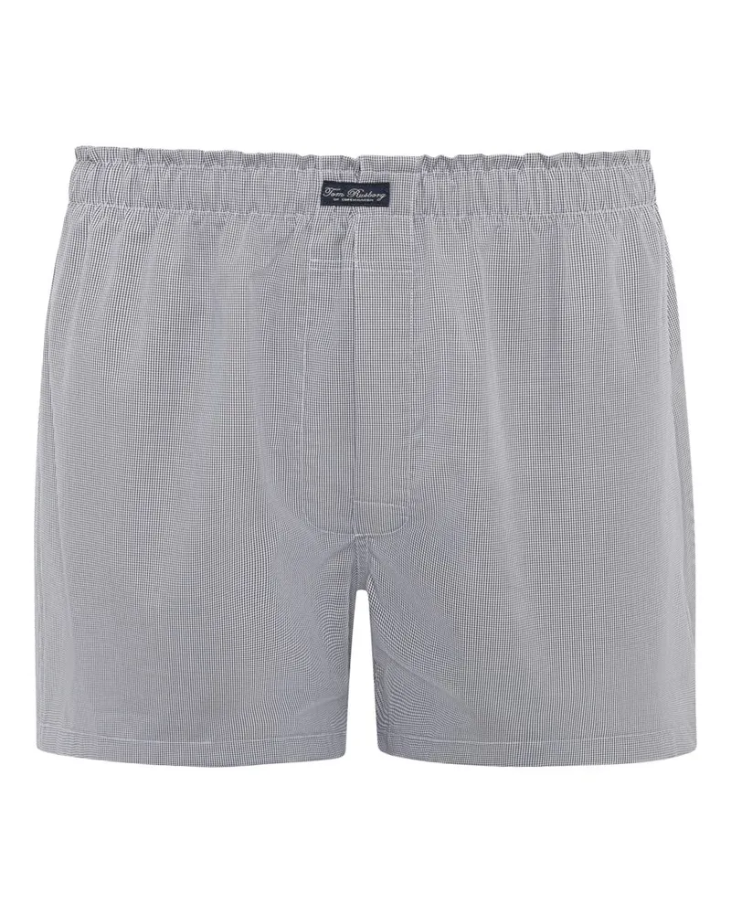 Tom Rusborg Boxershorts aus Baumwolle mit Pepitamuster in Marine