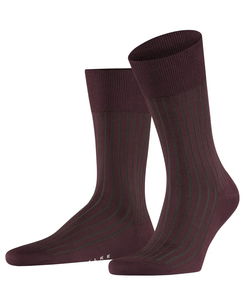 Falke Socken Shadow aus einem gestreiften Baumwoll-Mix in Bordeaux