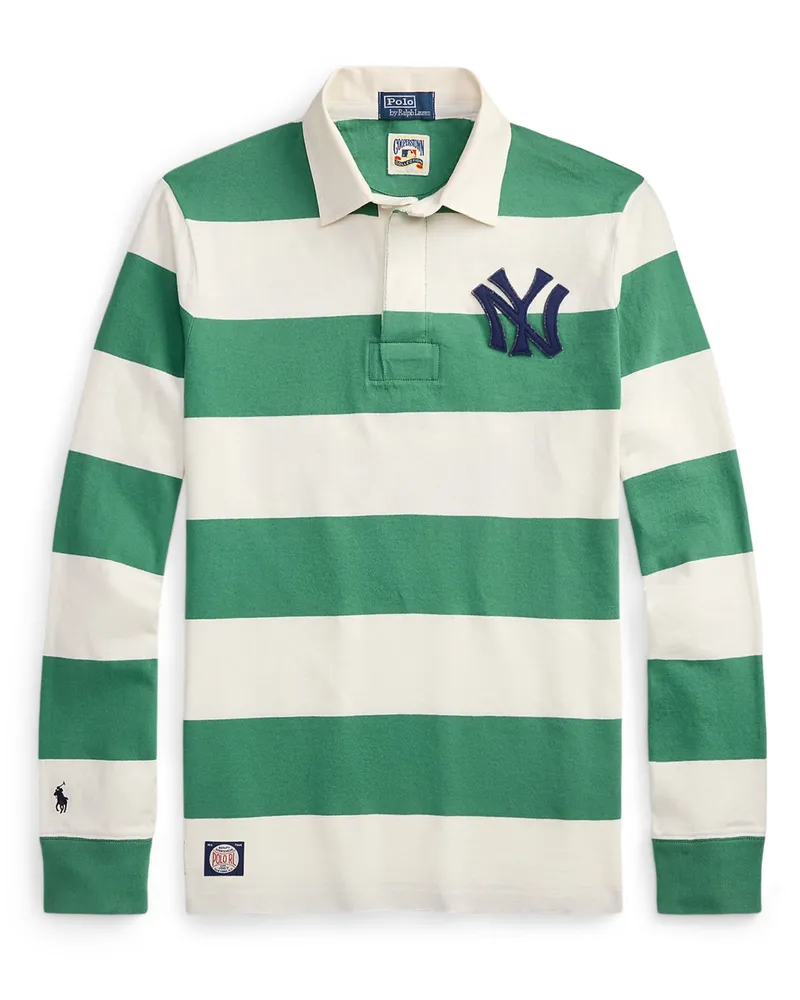 Ralph Lauren Rugby-Shirt mit New York Yankees-Aufnäher, Classic Fit in Grün