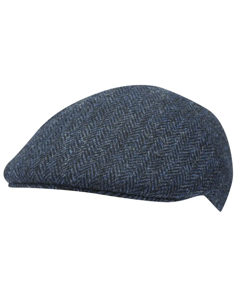Wellington of Bilmore Harris-Tweed Schiebermütze Henry aus Schurwolle in Blau