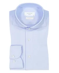 Profuomo Hemd in Jersey-Qualität, Slim Fit Mittelblau