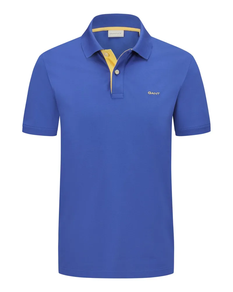 Gant Poloshirt mit Kontrast-Details aus Stretch-Piqué in Königsblau