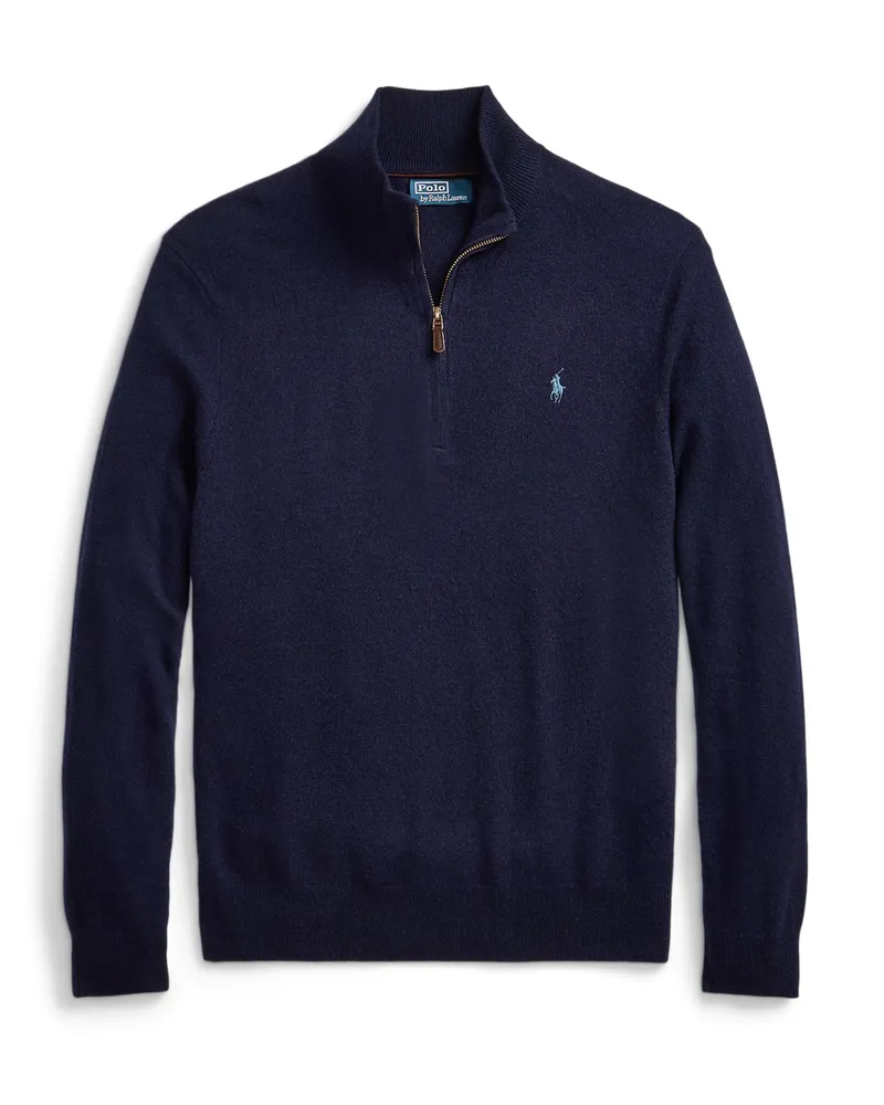 Ralph Lauren Troyer aus Wolle mit kleiner Poloreiter-Stickerei in Marine