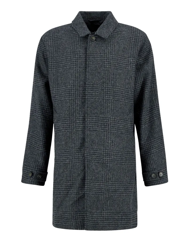 Barbour Kurzmantel Lorden aus einem Woll-Mix mit Hahnentrittmuster in Anthrazit