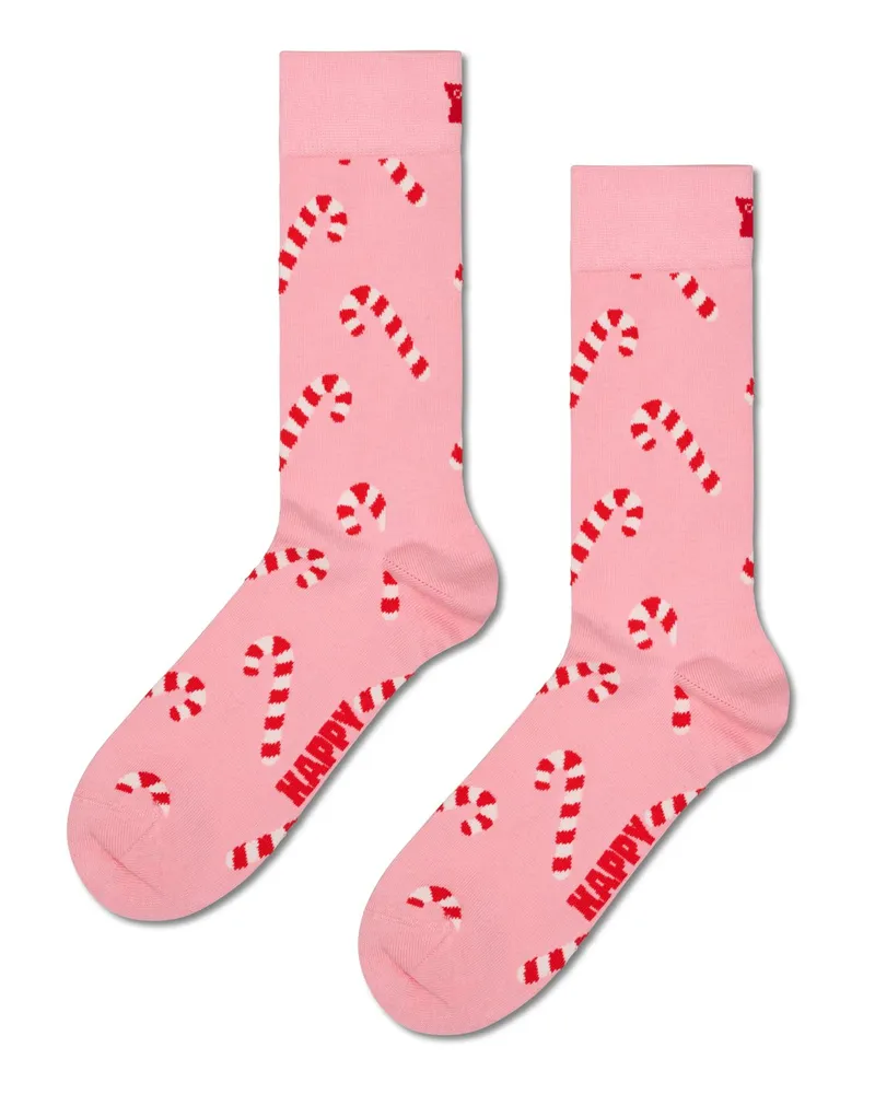 Happy Socks Socken mit Zuckerstangenmuster in Pink