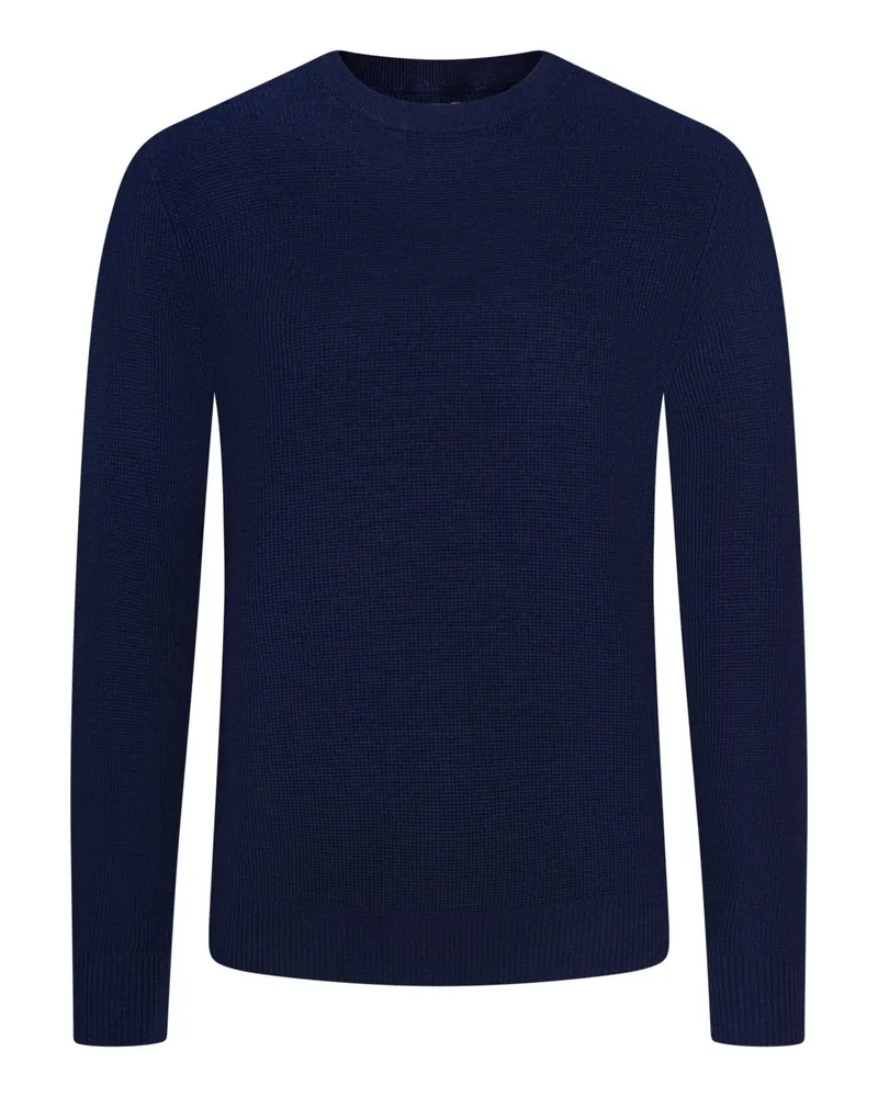 Tom Rusborg Softer Pullover aus Merinowolle mit O-Neck und Kaschmiranteil in Schwarzblau