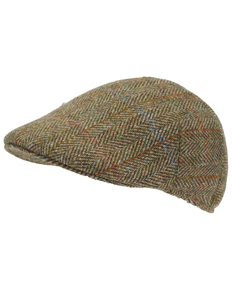 Wellington of Bilmore Gefütterte Schiebermütze aus Harris Tweed in Hellgrün