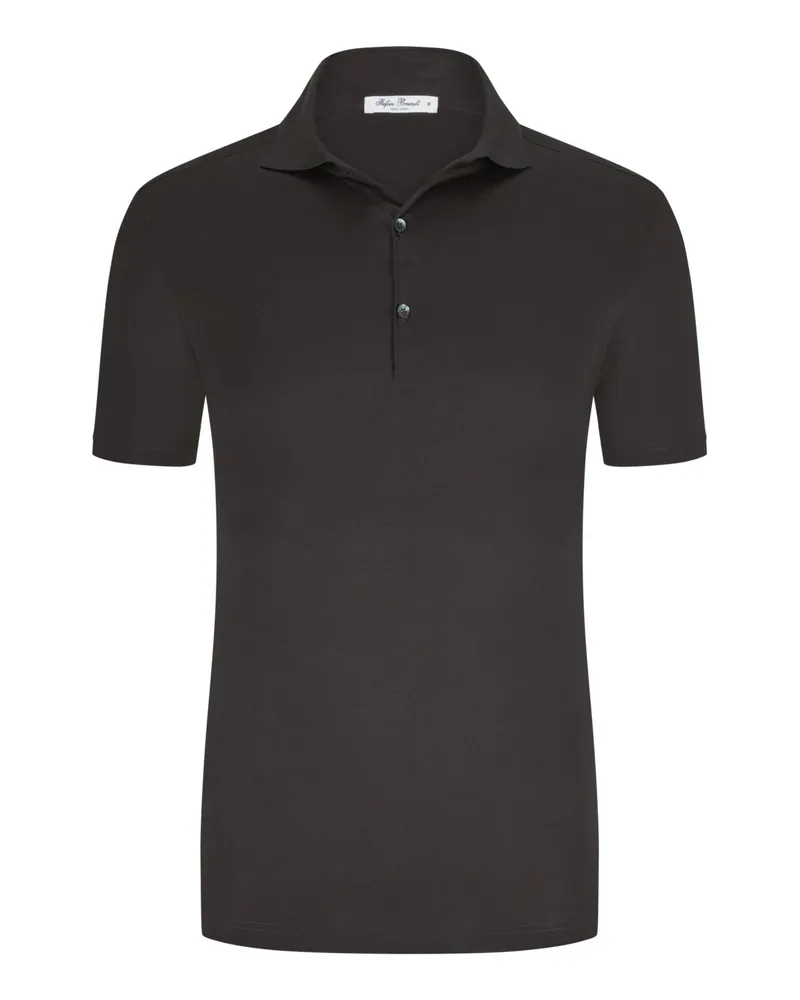 Stefan Brandt Jersey-Poloshirt aus edler Urpima Sea Island® Baumwolle in Dunkelbraun