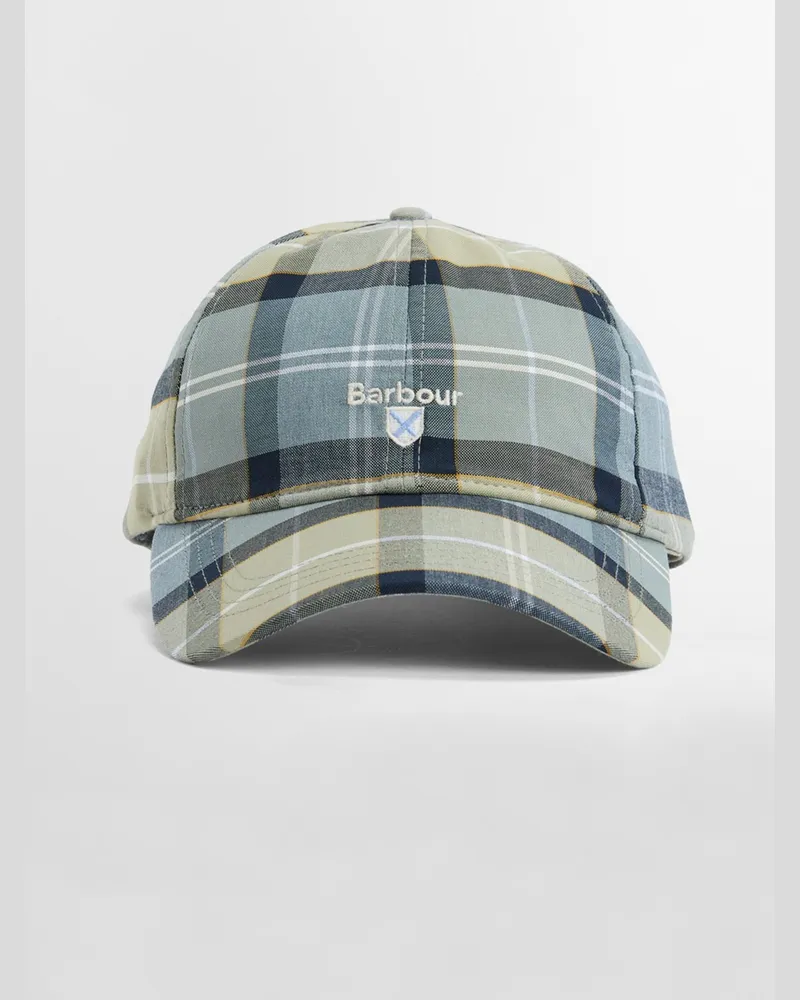 Barbour Baseball Cap mit Tartanmuster und Logo-Stickerei in Hellgrün