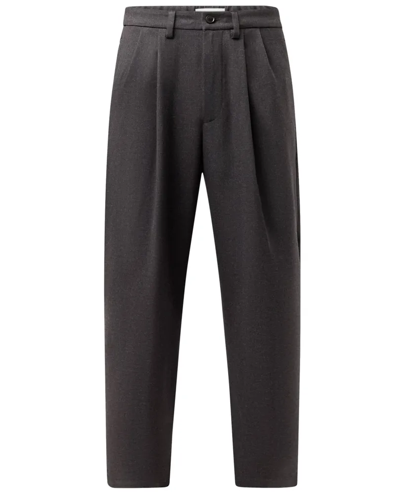 Drykorn Anzughose im Wool-Look mit doppelter Bundfalte und Stretch, Regular Fit in Dunkelbraun
