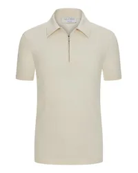 Tiger of Sweden Poloshirt im Baumwoll-Strick mit Reißverschluss Beige