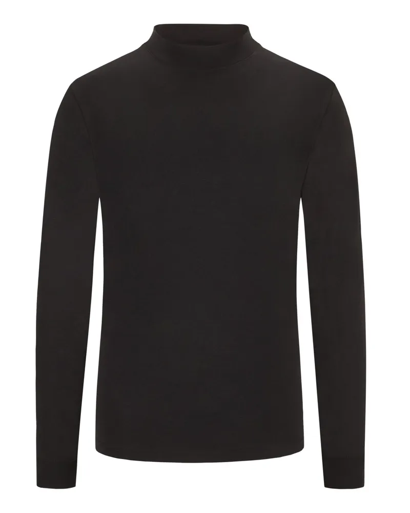 Ragman Longsleeve aus Baumwolle mit Turtleneck in Schwarz