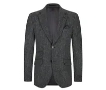 Sakko London mit Ellenbogenpatches und Fischgrät-Muster in