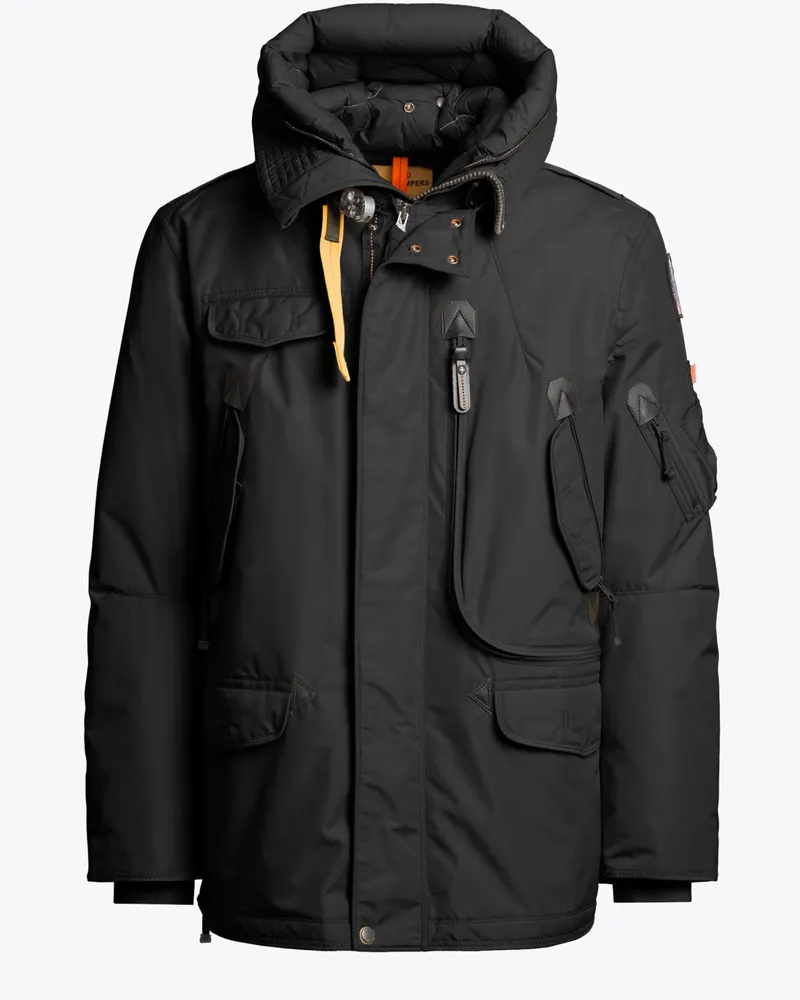 Parajumpers Daunenparka Right Hand aus robustem Nylon Oxford, Masterpiece-Kollektion in Schwarz