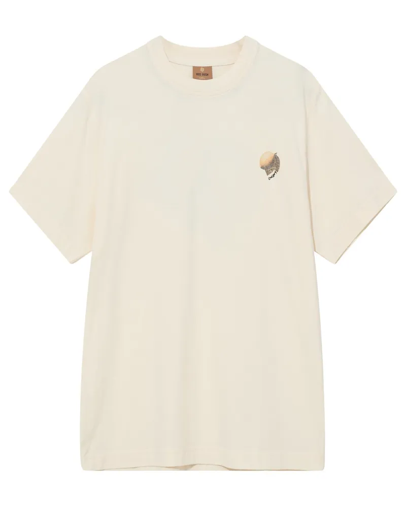 Mos Mosh T-Shirt aus Baumwolle mit beidseitigem Print in Natur
