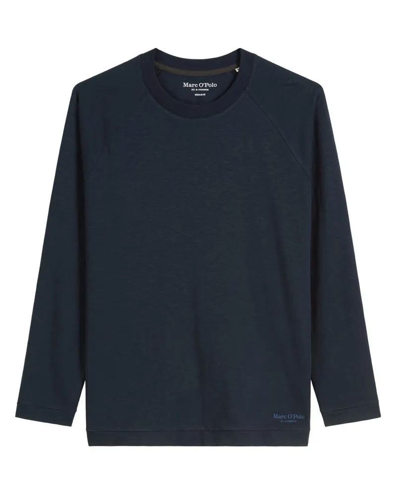 Marc O'Polo Longsleeve aus Baumwolle in melierter Optik in Marine