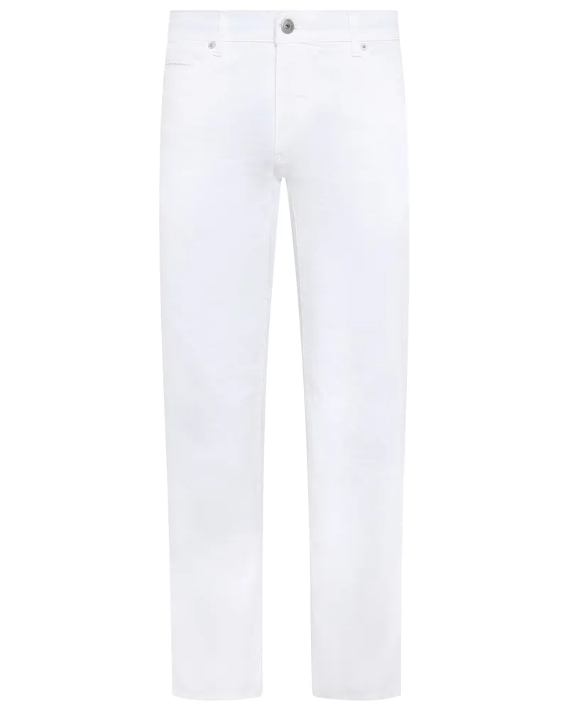 Brax 5 Pocket-Hose Cadiz aus einem Leinenmischgewebe, Straight Fit in Weiß