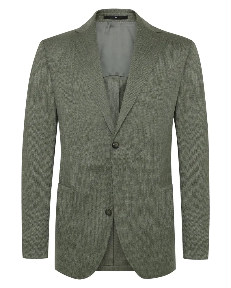 Dressler Sakko aus Wolle und Stretch mit Fischgrät-Muster, Regular Fit in Grün