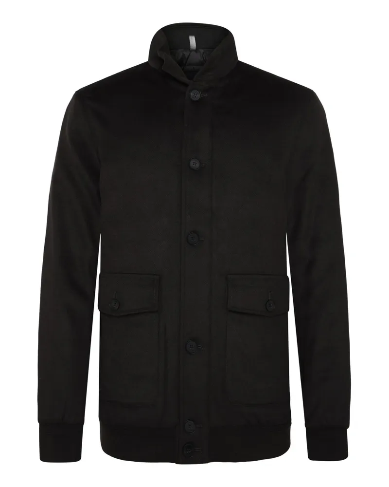 DUNO Wollblouson Neil mit Daunenfüllung, Regular Fit in Dunkelbraun