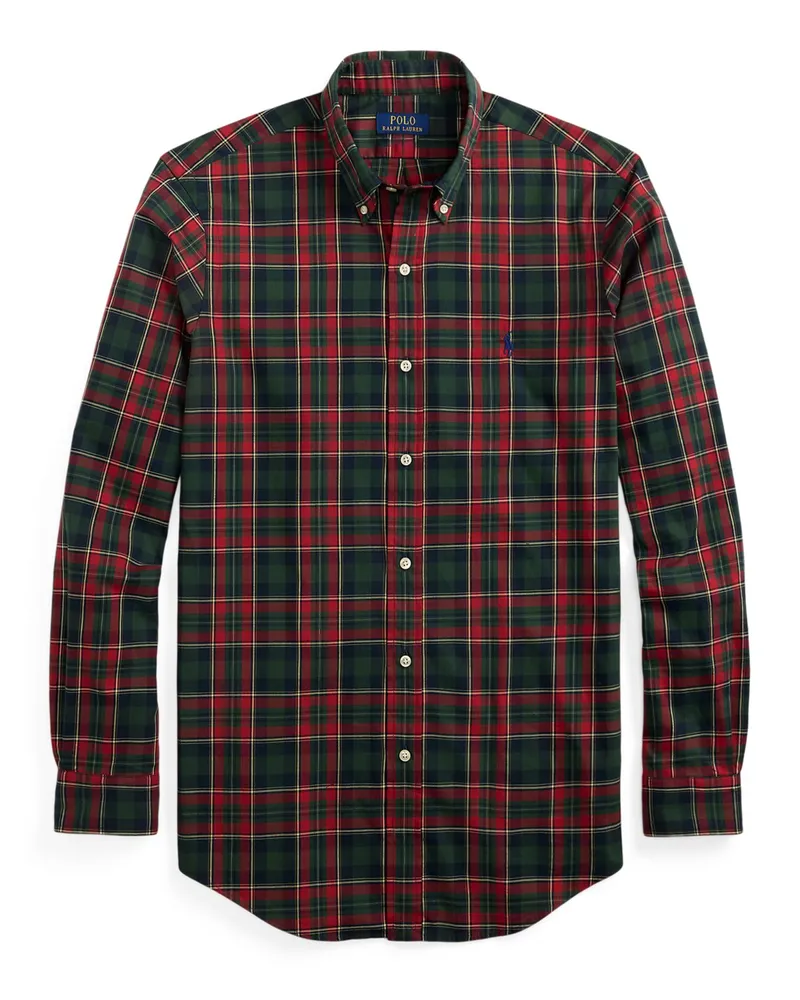 Ralph Lauren Leichtes Baumwollhemd mit Tartanmuster, Custom Fit in Rot