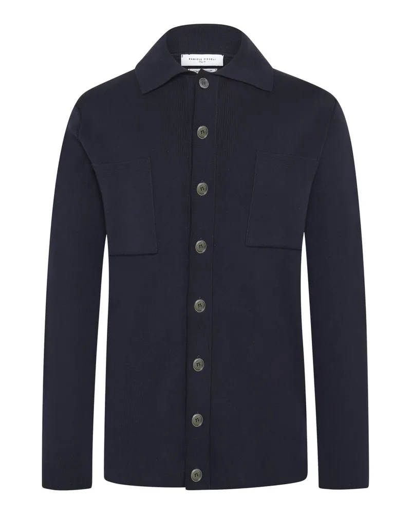 Daniele Fiesoli Leichte Strickjacke aus hochwertiger Baumwolle in Marine