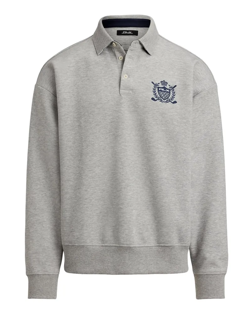 Ralph Lauren Rugby-Sweatshirt aus einem Baumwoll-Mix mit Stickerei in Grau