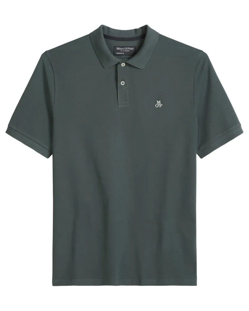 Marc O'Polo Piqué-Poloshirt aus Bio-Baumwolle mit Label-Stickerei, Regular Fit in Braun