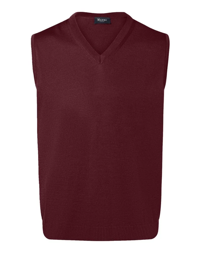 Maerz Leichter Pullunder aus Superwash-Merinowolle mit V-Neck, Regular in Bordeaux