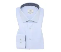 Unifarbenes Hemd in Vollzwirn-Qualität mit Ausputz, Slim Fit in